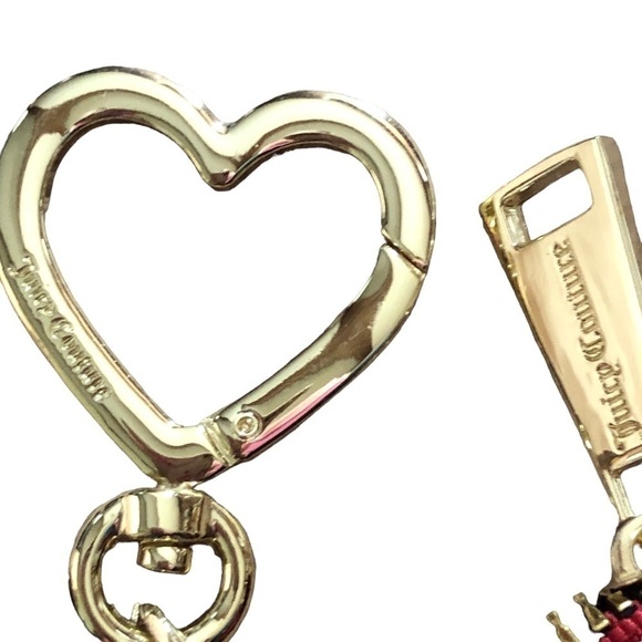 Juicy Couture Card Case Gold Keychain New Red - Picture 5 of 7